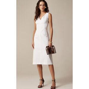 J Crew Corset Midi Dress 10 White NWT Beach Wedding Bridal Sheath CI668 J.Crew